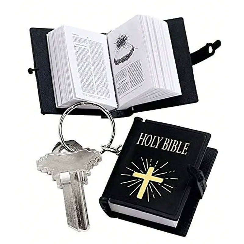 Mini Bible Keychains - Fashion Costume Jewelry Accessories, Church Souvenirs, Bag Ornaments, Car Pendants, Ideal Church Event Favors for Family and Friends