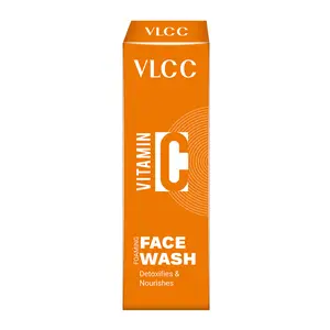 VLCC Vitamin C Foaming Facewash - Facial Cleanser with Licorice and Mulberry Extracts - Face Wash for Soft, Hydrated and Nourished Skin - 3.38 oz