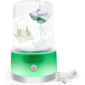Portable 1L Rechargeable Mini Washing Machine Green Deep Clean for Underwear Baby Clothes Socks Compact for Apartment Dorm Travel
