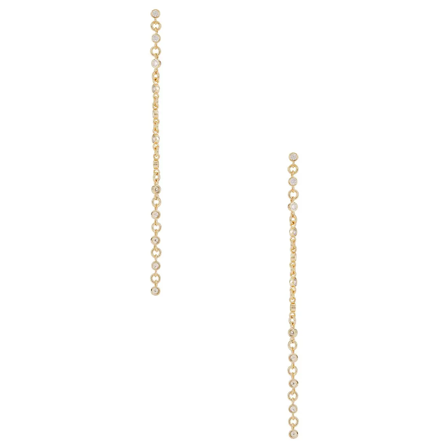 Ettika Dainty Linear Crystal Earrings in Gold