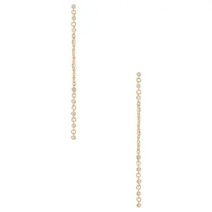 Ettika Dainty Linear Crystal Earrings in Gold