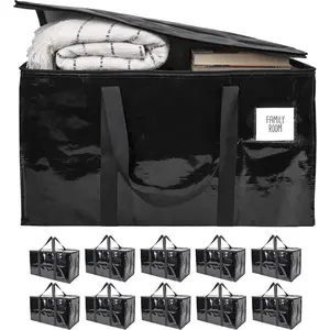 Family Room 6-Pack Heavy Duty Large Moving Bags with Strong Zipper & Comfortable Handles Durable Sturdy Clothes Packing Storage Totes Bins Packing Moving Boxes College Supplies for Moving Organizer