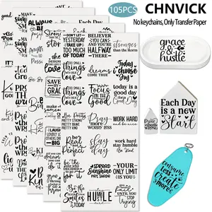 105PCS UV DTF Cup Wrap Stickers, Motivational1 Rub on Transfers for Crafts, Permanent DIY Transfer Decals for 16oz Libbey Glass Cans, Mugs, Candles, Notebooks and Flower Pots, Easy to Apply Art Stickers, Sticker Packs