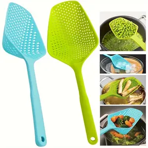 Long Handle Strainer Spoon - 13.5'' Colander Utensil for Efficient Draining, Scooping, and Serving Pasta, Noodles, Veggies, and More - Kitchen Essential for Home Cooks