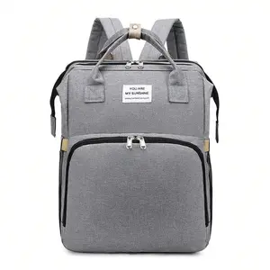 Baby Diaper Bag Backpack with Changing Table, Waterproof Large Capacity Travel Diaper Bed Pack, Baby Care Essentials Organizer