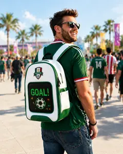 Gelrova LED backpack, 16-inch casual backpack with programmable DIY screen, laptop bag suitable for travel, cycling, and work, soccer/pitch version, batteries not included