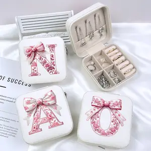 Bow Creative Letter Jewelry Box, Portable Travel Storage Case, Lockable Storage Boxes, Ideal for Rings, Pendants, Earrings, Necklaces, Bracelets, Gift Box