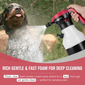 NEBURIA Electric Foam Sprayer – Professional Pet Bathing Tool, Perfect for Fast & Gentle Dog and Cat Washing, Deep Cleaning, and Grooming Care | Rechargeable High-Pressure Pet Foam Cannon for Easy, Stress-Free Pet Baths