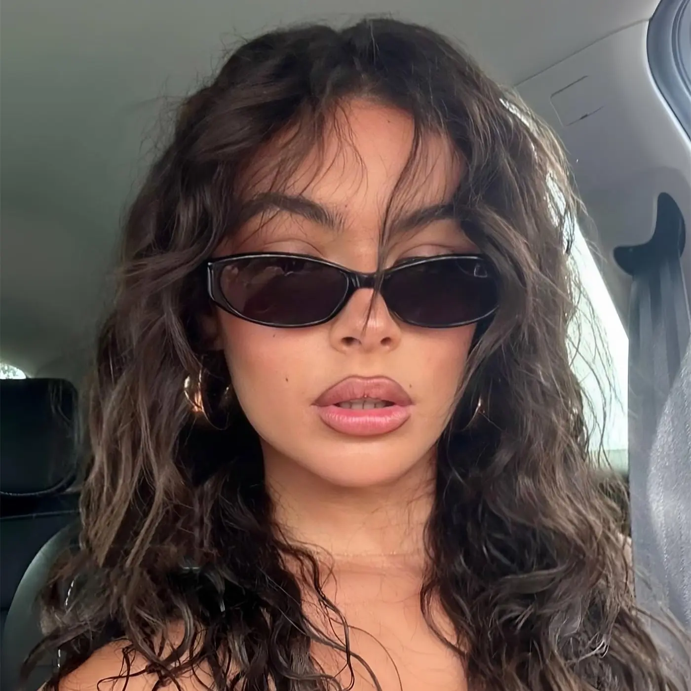 ?New Black Cat Eye Sunglasses Retro 90s Nude Trendy Chunky UV400 Shades Retro 90 main image 3