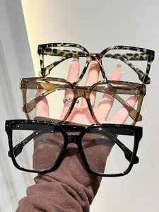 Trendy Leopard Pattern Frame Eyeglasses, Fashionable Blue Light Blocking Glasses for Women & Men, Fashion Eyeglasses for Work, Daily Clothing Decor, Perfect for Student Daily Use, Fashionable Frames Glasses