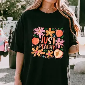 Just Peachy Shirt Comfort Colors, Trendy Women's Summer TShirt