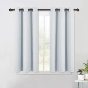 NICETOWN Room Darkening Draperies Curtains Panels， Window Treatment Thermal Insulated Grommet Room Darkening Curtains/Drapes for Bedroom (2 Panels， 42 by 45， Platinum-Greyish White)