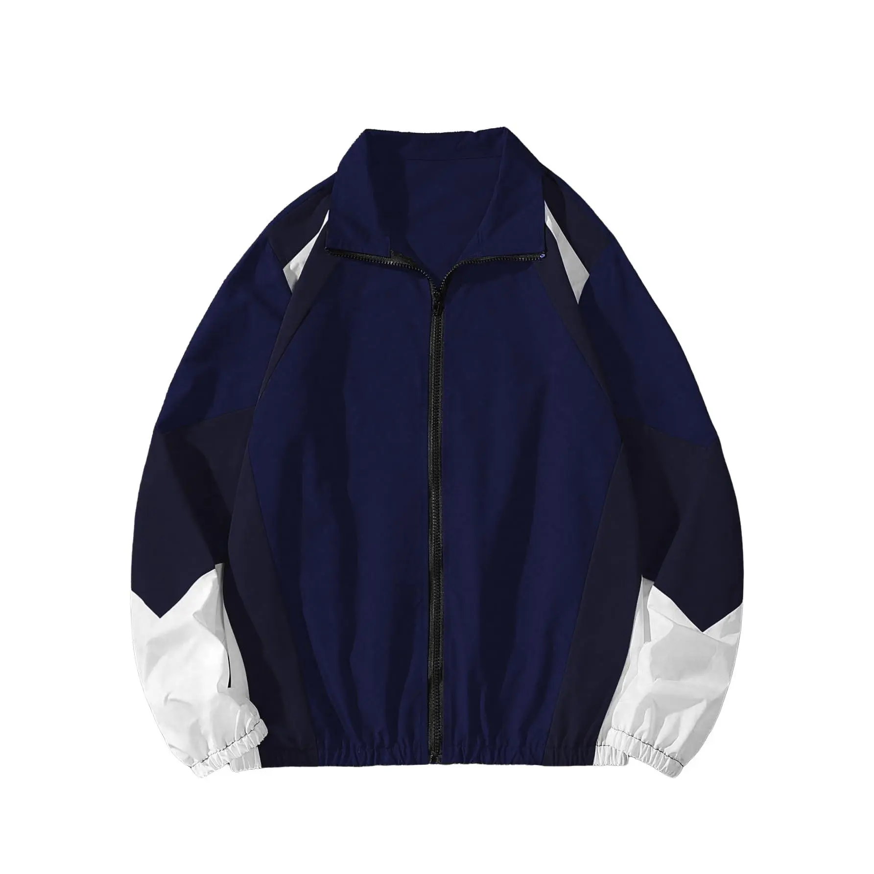 Men's Varsity Jacket Zipper Color Block Windbreaker Jackets Long Sleeve Coats Streetwear