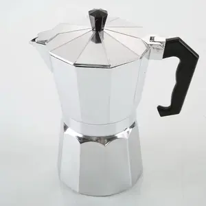 Classic Moka Pot 6 Cup 9 oz，Stovetop Espresso Maker Aluminum Silver，Cuban Coffee Maker， Greca includes Replacement Parts，Perfect Camping Coffee Pot，Make Delicious Coffee Easily at Home