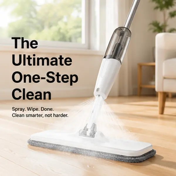 Flat Spray Mop for Floor Cleaning 47 Inch Extra Long Handle 2 Washable Microfiber Pads 15.7 Inch Large Mop Head 360 Degree Rotation Wet Dry Clean for Hardwood Tile Laminate Lightweight Home Use
