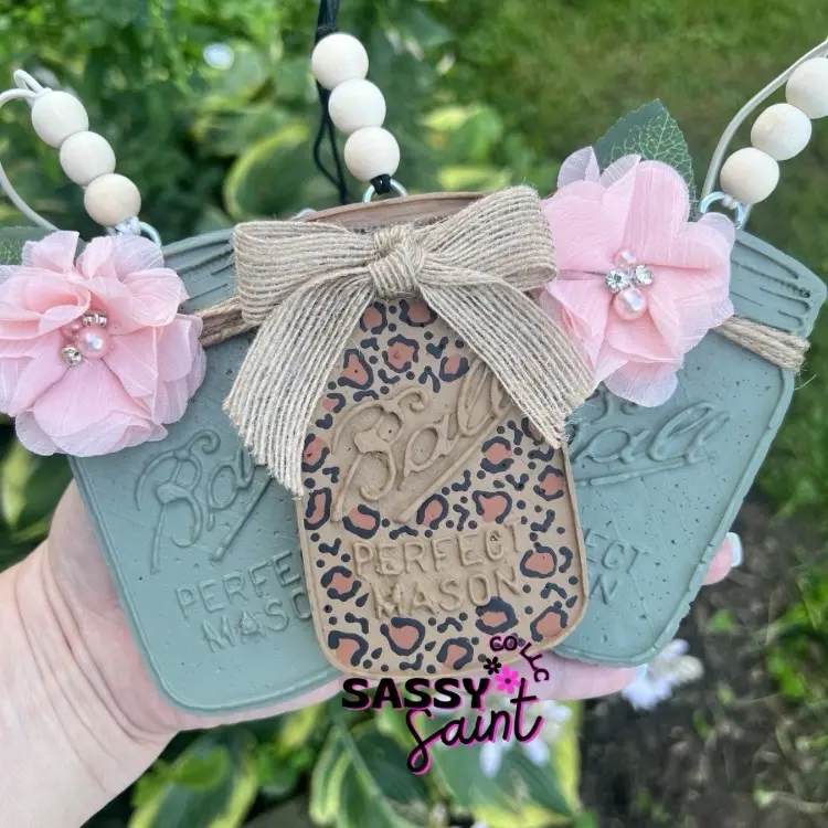 Sassy Saint VINTAGE MASON JAR - Scented Car Freshie, Aroma Therapy, Small Space Deodorizer with Innovative Features for a Fresh Driving Experience