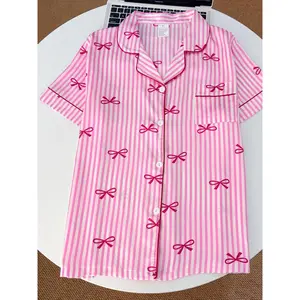 Summer Silk Satin Women Pajamas Set Button Down Top & Pants 2 Pieces Sleepwear Notched Collar Nightwear Loungewear for Women
