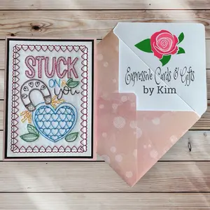 Stuck On You Embroidered Greeting Card