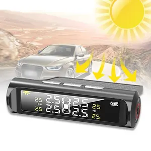 New Upgrade Solar Car Tire Pressure Winter TPMS Tire Pressure Monitoring Tool Monitoring System, Wireless Tpms Monitor, LCD Digital Display Tire Pressure Gauge, Tire Pressure Monitoring Tool for Car with Replacement Practical Car Repair Tool