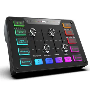 ECHOMUSSY Gaming Audio Mixer, Audio Interface with XLR Microphone Input, Noise Reduction, RGB, Bluetooth, 48V Phantom Power, Voice Changer, Sound Board for Podcast/Recording/Streaming/Vocal/Game summervibes