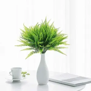 6 Bundles Artificial Boston Fern Plants, UV Resistant Faux Fern Greenery, Outdoor Fake Plants for Home Garden Patio Yard Balcony Decor