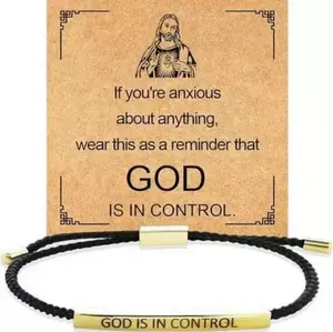 Inspire Bracelet : "GOD IS IN CONTROL" | Elegant Design, Unique Patterns & Letters​， trendy accessory， rope jewelry