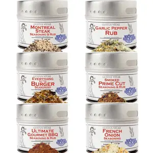 Gourmet Steak & Beef Seasoning Gift Set of Six Small Batch Spice Blends