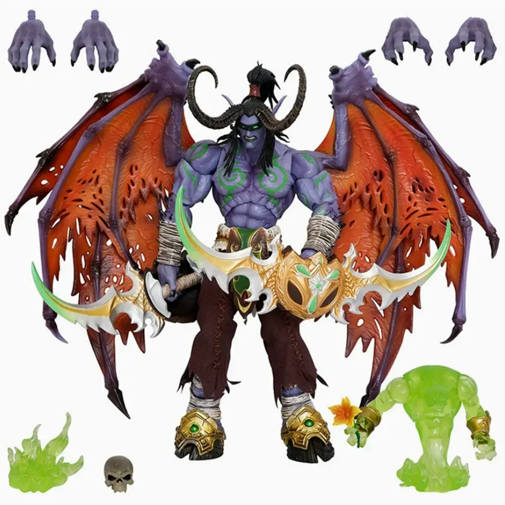 WOW Hero Illidan Stormrage Demon Hunter Elf Yudean PVC Action Figure Anime Figure Model Toys Collection Doll Gift