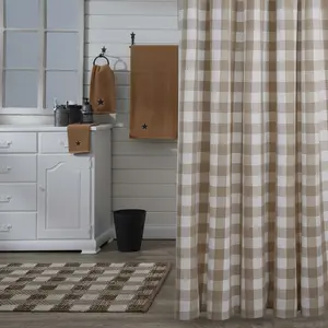 Buffalo Natural Check Shower Curtain
