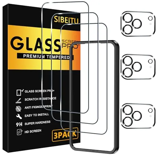 3 Pack Screen Protector for iPhone 12 Pro with 3 Pack Camera Lens Tempered Glass Protector  6.1" inch