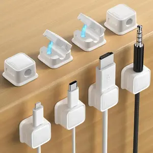 Magnetic Cable Clip, Cable Management Holder, Cable Organizer, Phone USB Charger Cable Organizer, Desk Organizer for Home Office Desk, Cord Organizer, Cable Management Kit, Office Desk Accessories