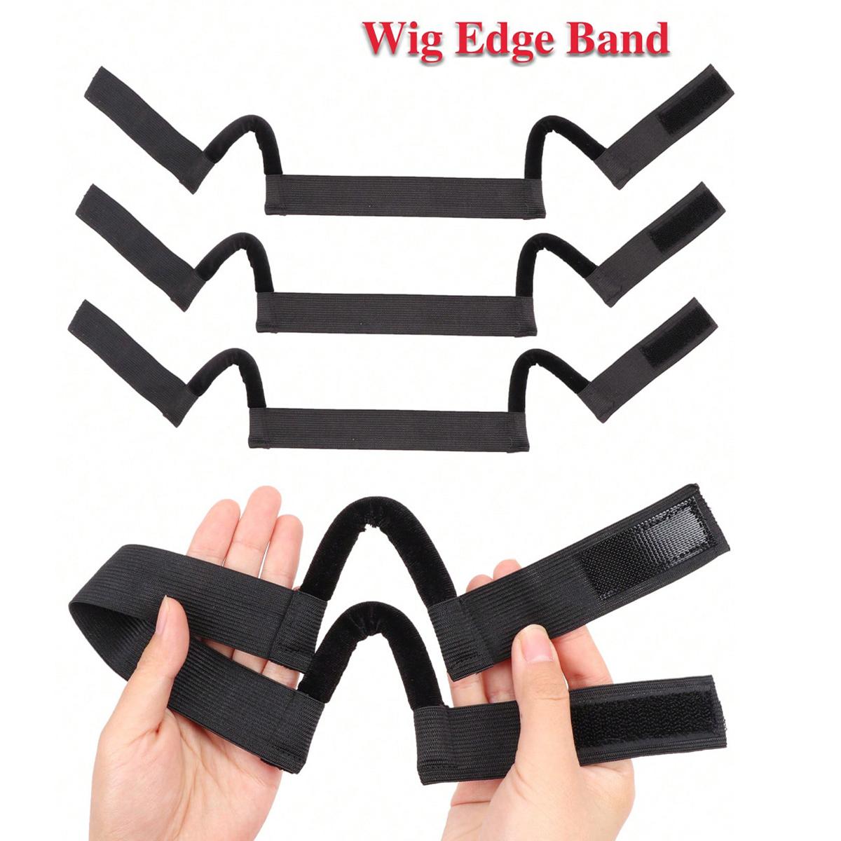 1 Piece Double-Sided Velvet Ear Painless Wig Bands C-Shaped, Comfortable Soft Painless Wig Band with Ear Cut Outs Tools, Earless Melting Band Supplies