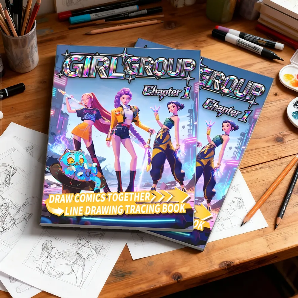 Korean Top-Ranked Singing Girl Group Coloring Book, Themed Coloring Books, Anime Demon Characters Drawing Book, Perfect Gift for Fans, Christmas, Easter, Thanksgiving, Watercolor Painting Book, Activity Book