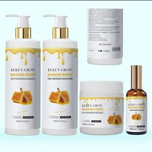 KEKE'S GROW Manuka Honey Hair Growth Kit - Deep Hydrating Shampoo, Treatment Conditioner, Repairing Mask & Moisturizing Oil for Healthy Hair