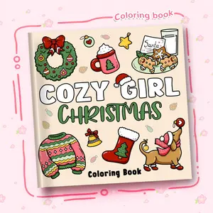 1 Cozy Girls Christmas Adult Coloring Book, Lots of Cozy Holiday Illustrations, Eco-Friendly Paper, Fun and Leisure, Enhance Creativity, Relieve Stress, Arts and Crafts School Supplies, Fall Home Christmas and Halloween Decorations