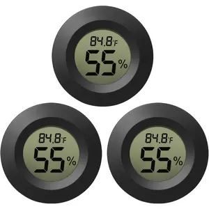 Hygrometer Thermometer, 3 Pack LCD  Indoor Humidity Meter, Outdoor Weather Temperature Gauge for  Office