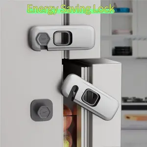 5-Pack Energy Saving Refrigerator Lock| No-Tool Adhesive Fridge Lock| Prevents Cold Air Loss for Fridge, Oven, Cabinets