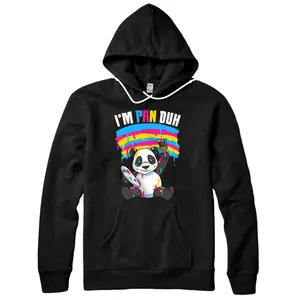 Personalized I'm Pan Duh Panda Pansexual Pride Rainbow LGBT Pullover Hoodie
