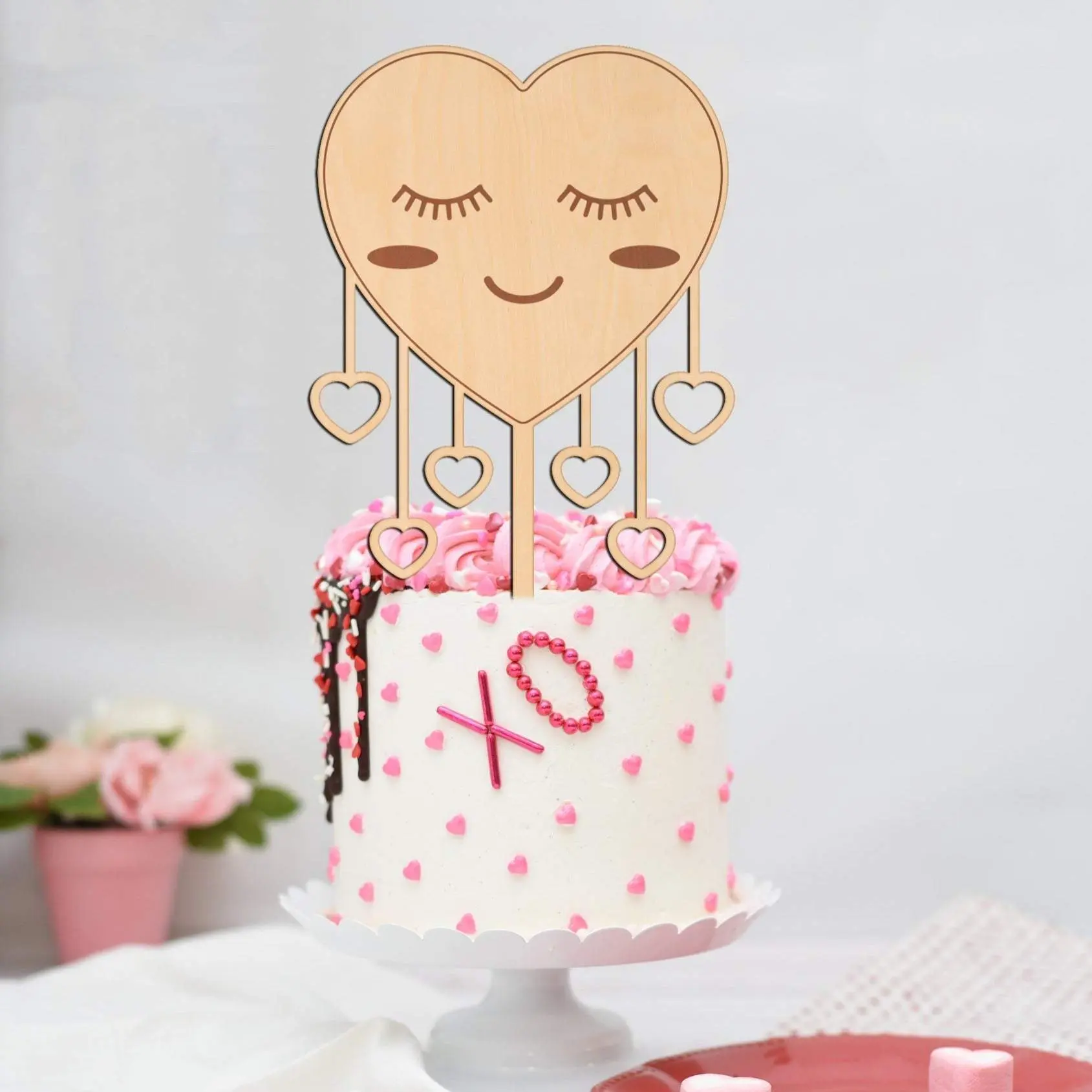 Sleepy Heart Cake Topper
