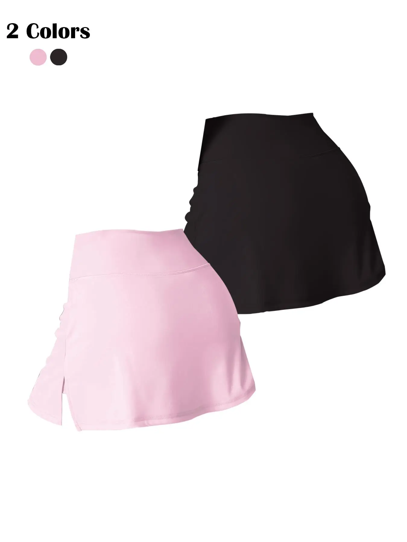 Women's Solid Color High Waist Sports Skorts, Casual Comfy Breathable Skorts for Golf Tennis, Ladies Sportswear for All Seasons, Sports Clothing