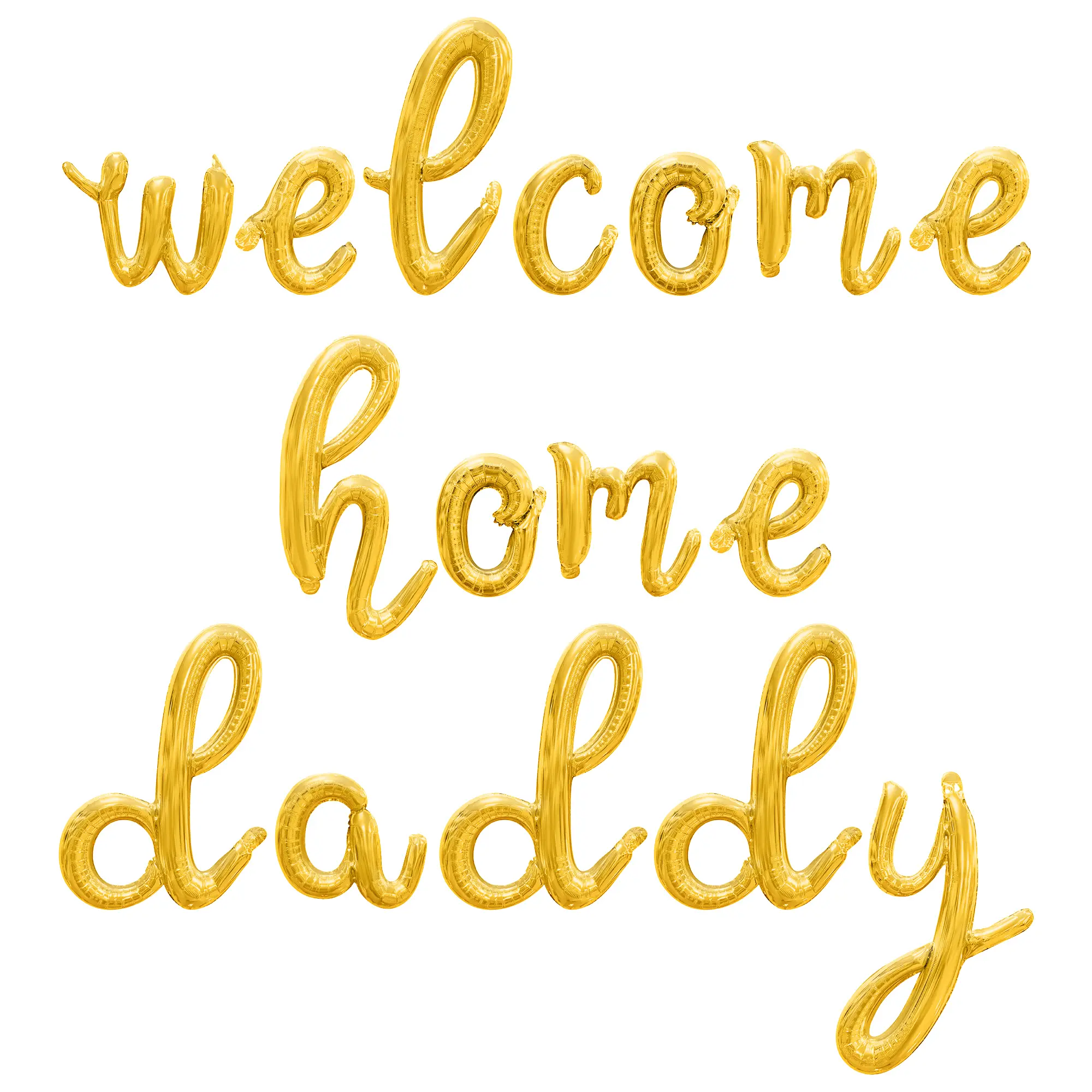 Cursive Script Letter Balloons - WELCOME HOME DADDY 16" Inch Alphabet Letters Foil Mylar Balloon Welcome Home Party Banner
