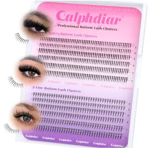 calphdiar Bottom Lashes Extension 552pcs Natural Lower Eyelash Clusters 5-7mm Bottom Lash Clusters 2 Styles Individual Lashes DIY Bottom Cluster Eyelash Extensions