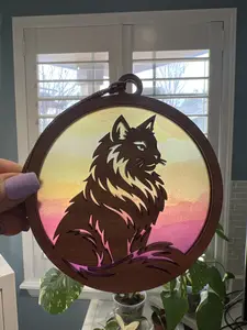 Maine Coon Cat Suncatcher for Sunny Window