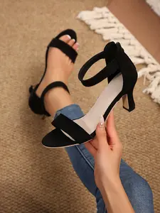 Elegant Office & Date High Heel Sandals, Comfortable Strap Design, Breathable Toe, Classic, Versatile for Work & Dates