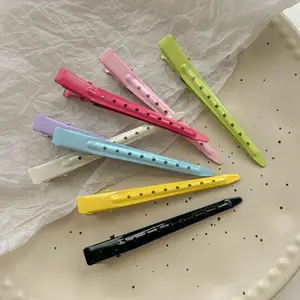 Colorful Seamless Hair Clips Hair Styling Positioning Clips Alloy Clips Hair Accessories Bangs Broken Hair Forehead Side Duckbill Clips Hair Ornaments