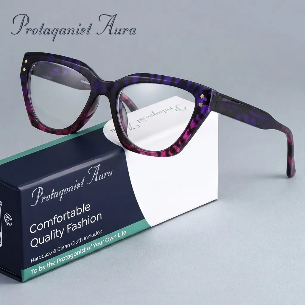 Protagonist Aura Chic Gradient Cat Eye Reading Glasses Black to Green to Yellow Frame, Ultra Light And Durable, Lightweight Durable Glasses, Elevate Any Outfit