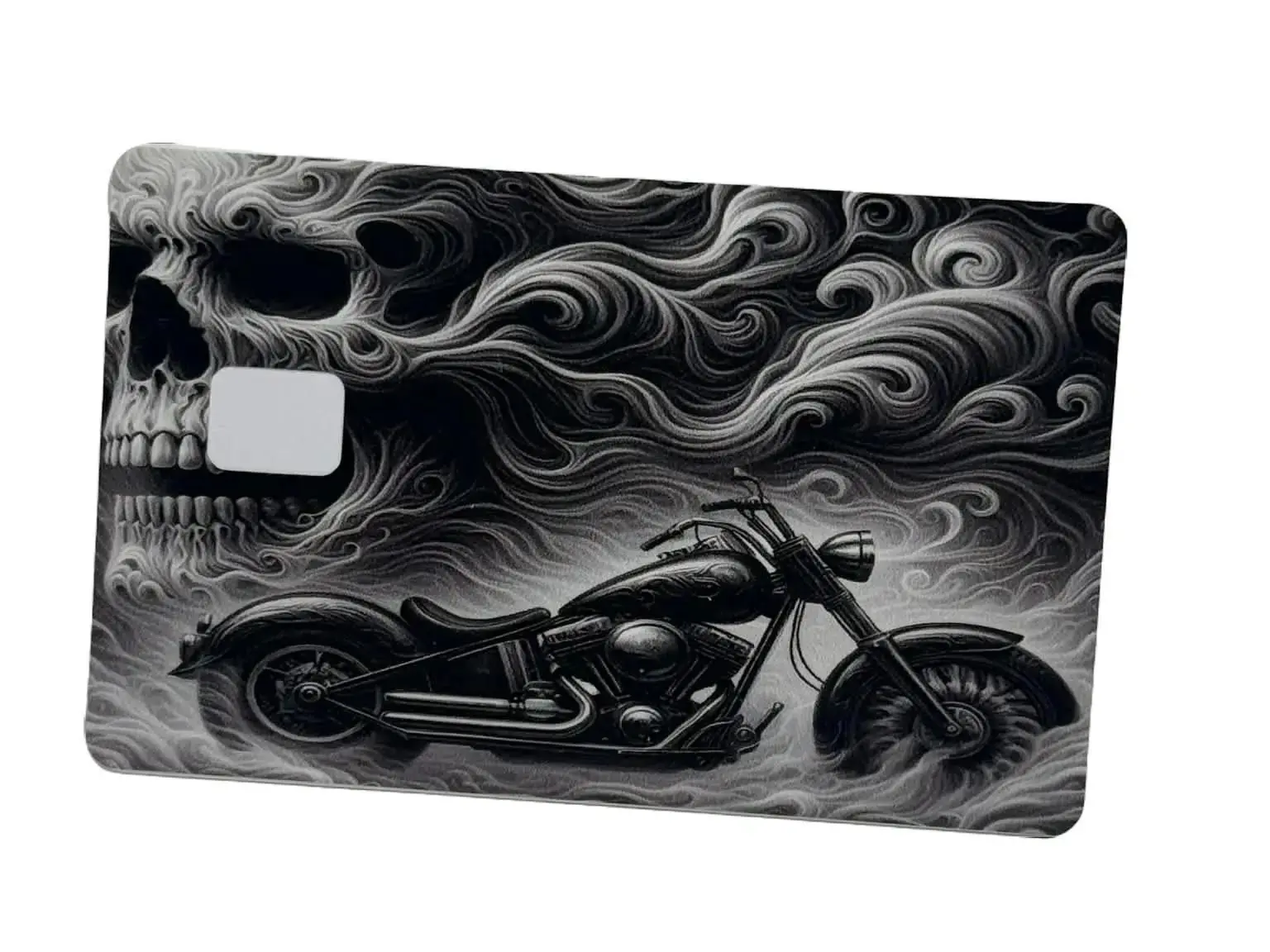 Biker Gothic Skull Smoke Stickers Sheet - Waterproof, Durable Office Stationery Accessory for Notebooks, Fits Standard Card Sizes, Quick Shipping, Durability, Standard Size