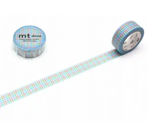 Colorful Gingham Check Blue Washi Tape | mt Deco