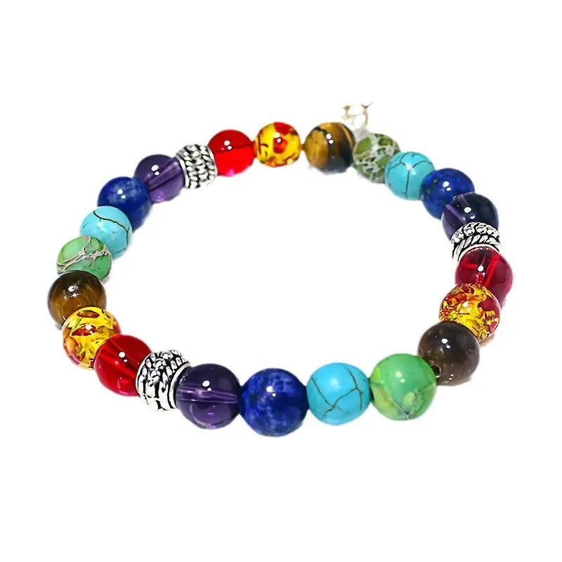 7 Chakra Balancing Beaded Bracelet, Unisex Costume Jewelry for Energy Alignment, Spiritual Healing - Fashion Accessory Bracelet, Beaded Bracelets
