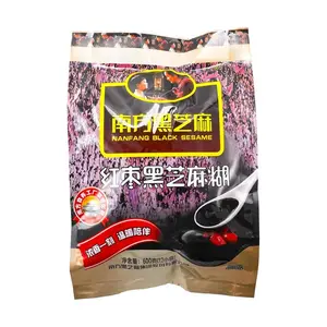 NANFANG Black Sesame Paste with Red Date Flavor - Healthy Instant Cereal Drink, 600g Family Pack